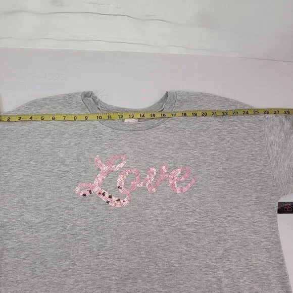 No Boundaries LOVE Sequin Women’s Pullover Sweatshirt – Size Large or 2XL - Picture 8 of 16